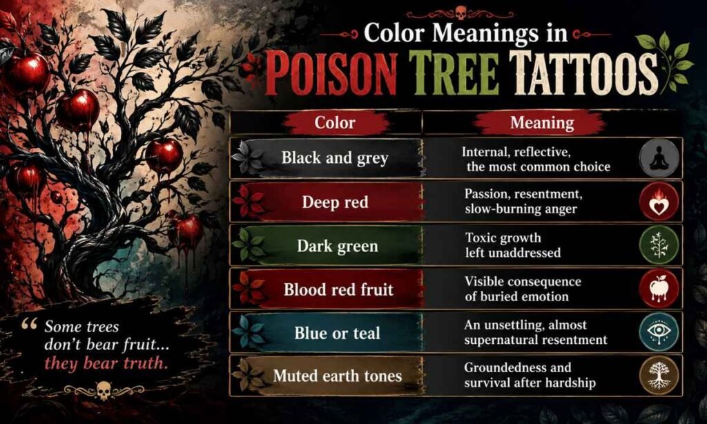 Color Meanings in Poison Tree Tattoos