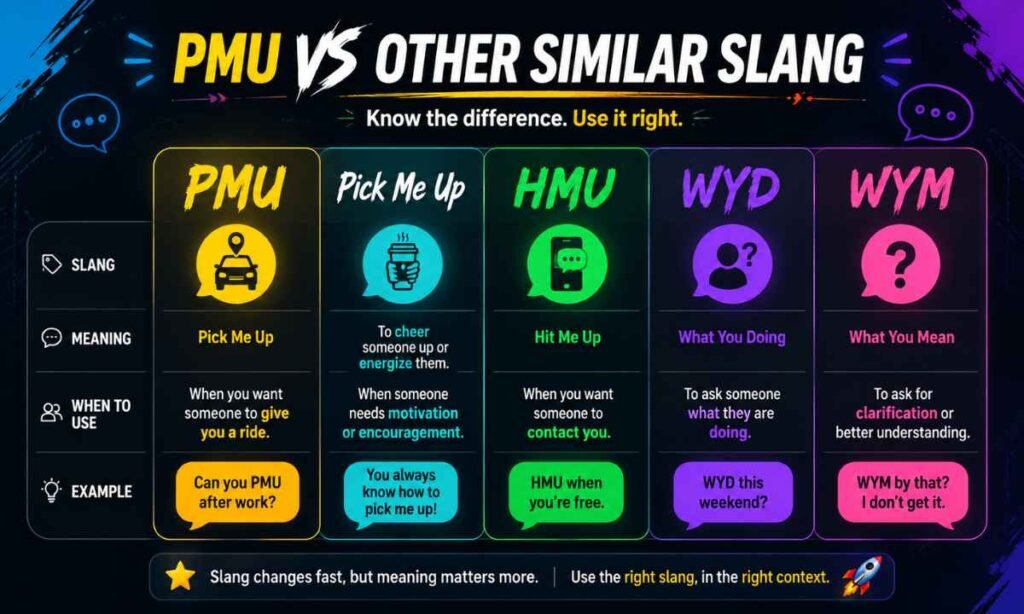PMU vs Other Similar Slang