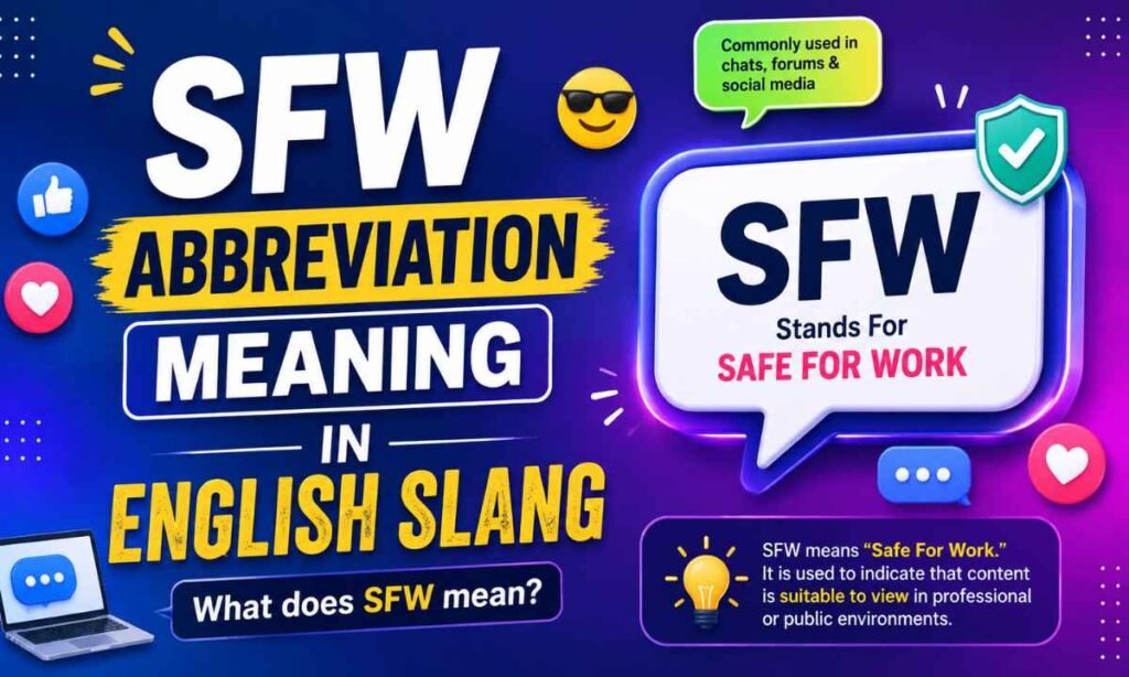 SFW Abbreviation Meaning in English Slang